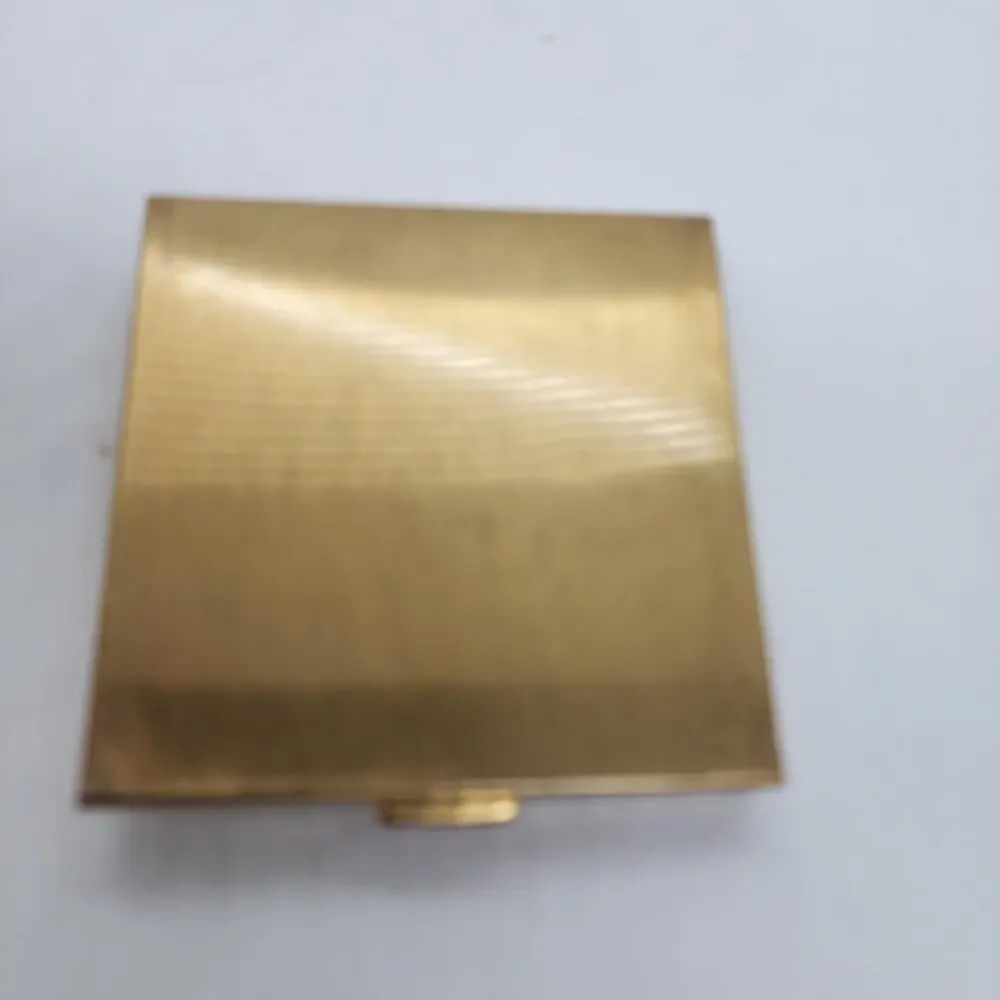 Vintage Volupte Powder Compact Gold Tone Floral Rhinestone Mirror Vanity USA